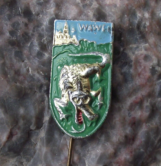 Vintage Dragon of Wawel Hill Polish Castle Legend Poland Pin Badge