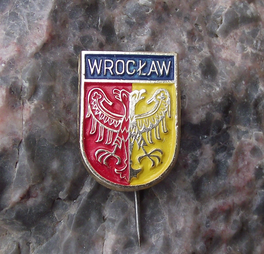 Vintage Wroclaw Eagle Polish City Poland Crest Coat of Arms Pin Badge