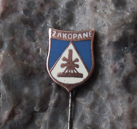 Vintage Zakopane Poland Heraldic Crest Small Polish Shield Enamel Pin Badge