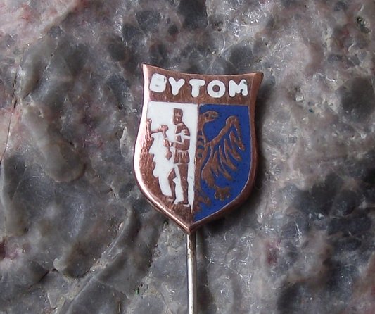 Vintage Bytom Poland Heraldic Crest Small Shield Polish Enamel Pin Badge