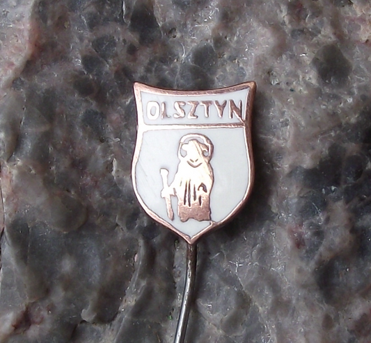 Vintage Olsztyn Poland Heraldic Crest Small Polish Shield Enamel Pin Badge