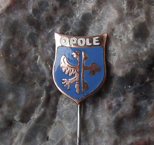 Vintage Opole Poland Heraldic Crest Small Shield Polish Enamel Pin Badge