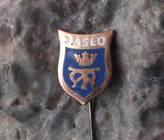 Vintage Jaslo Poland Heraldic Crest Small Shield Polish Enamel Pin Badge