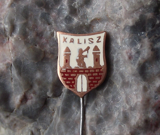 Vintage Kalisz Poland Heraldic Crest Small Shield Polish Enamel Pin Badge