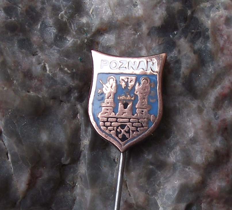 Vintage Poznan Poland Heraldic Crest Small Polish Shield Enamel Pin Badge