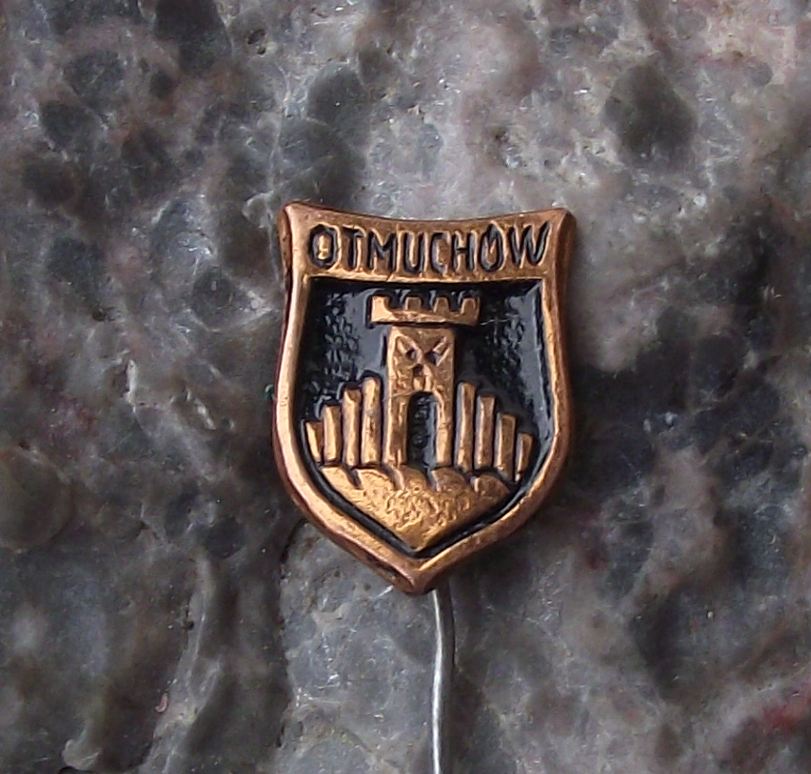 Vintage Otmuchow Poland Heraldic Crest Small Shield Polish Pin Badge