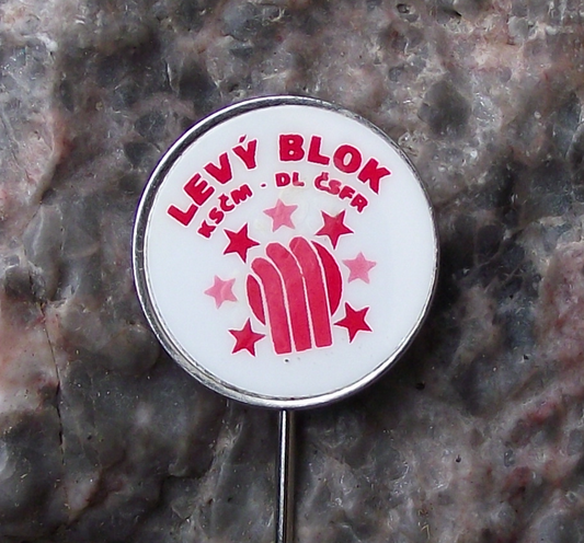 1992 Rare Levy Blok Communist Party Coalition Czech Republic Pin Badge