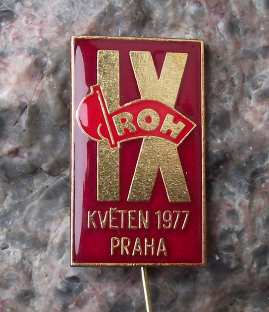 1977 Czechoslovakia ROH 9th IX All Trade Union Conference Pin Badge