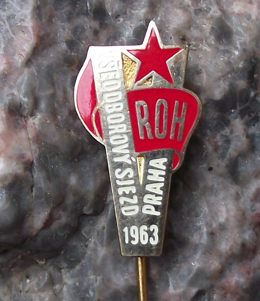 1963 Czechoslovakia ROH 5th National Trade Union Conference Pin Badge