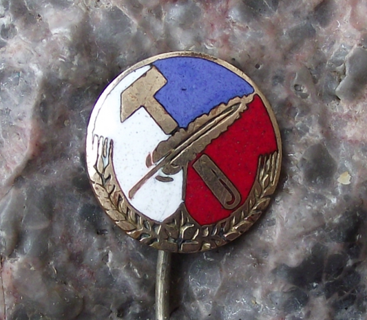 Vintage Czech National Social Party Socialist Political Pin Badge