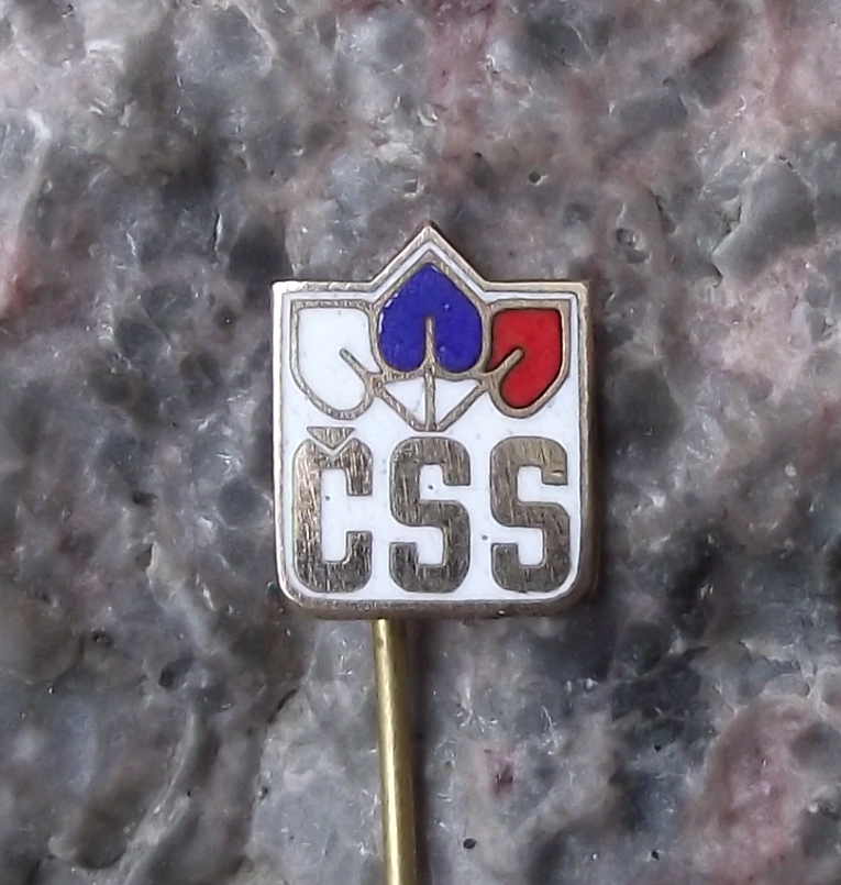 Vintage Czech National Social Party Socialist Political CSS Logo Pin Badge