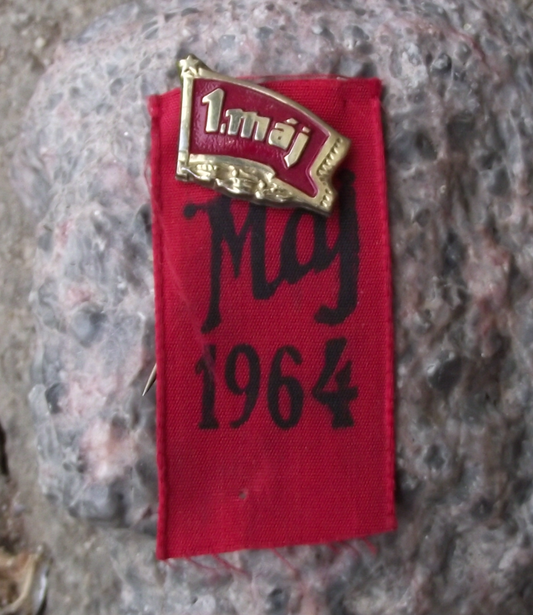 1964 Rare Czechoslovakia May day Mayday 1st May Ribbon and Pin Badge