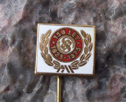 1975 Sellier and Bellot Czech Ammunition Maker 150th Anniversary Pin Badge