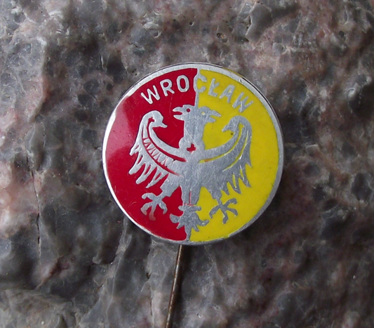 Vintage Wroclaw Polish City Poland Eagle Crest Enamel Pin Badge