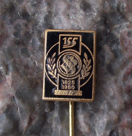 1980 Sellier and Bellot Czech Ammunition Maker 155th Anniversary Pin Badge