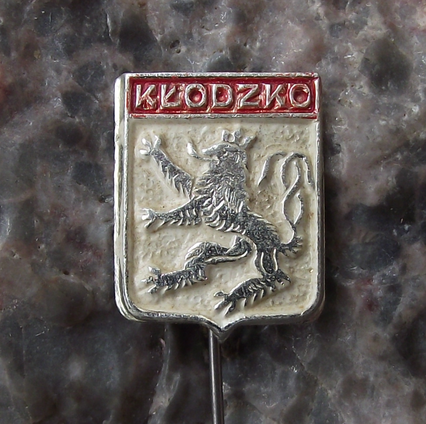 Vintage Klodzko Lion Polish City Poland Crest Coat of Arms Pin Badge