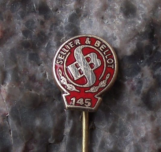 1970 Sellier and Bellot Czech Ammunition Maker 145th Anniversary Pin Badge