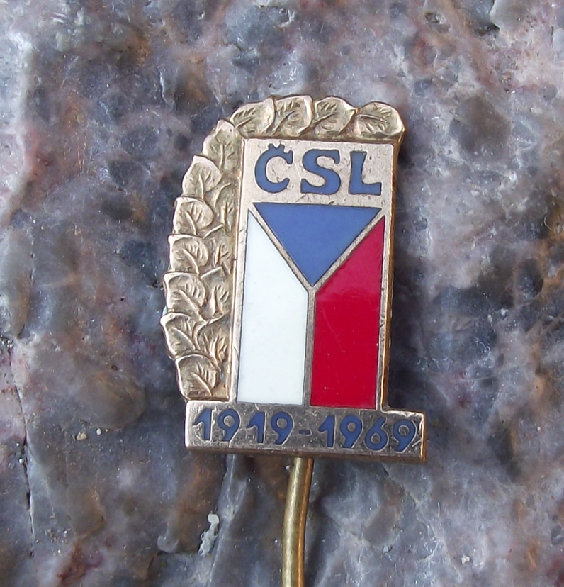 1969 Czech Czechoslovak Peoples Party CSL 50th Anniversary Political Pin Badge