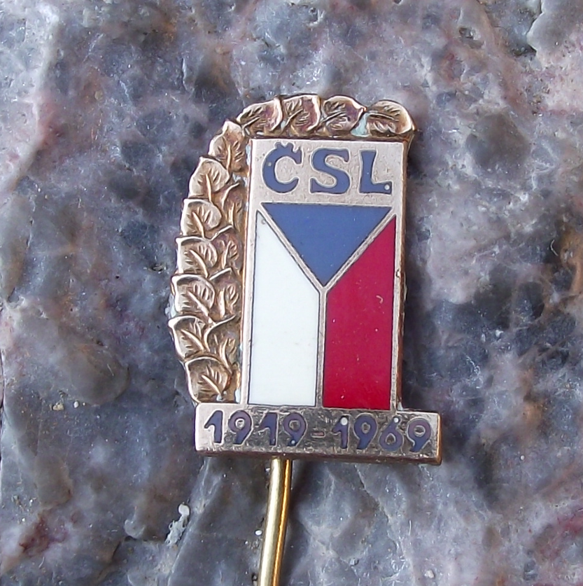 1969 Czech Czechoslovak Peoples Party CSL 50th Anniversary Political Pin Badge