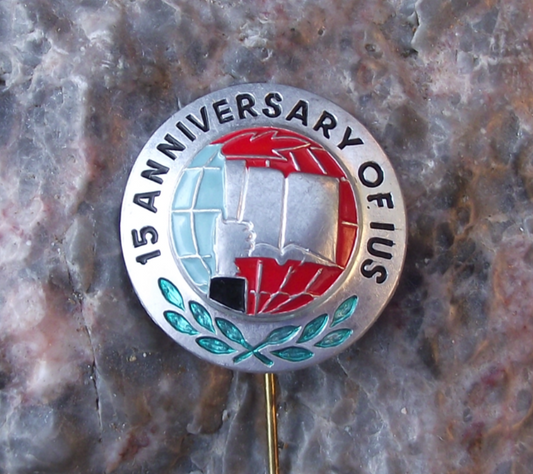 1961 IUS International Students Union 15th Anniversary Pin Badge