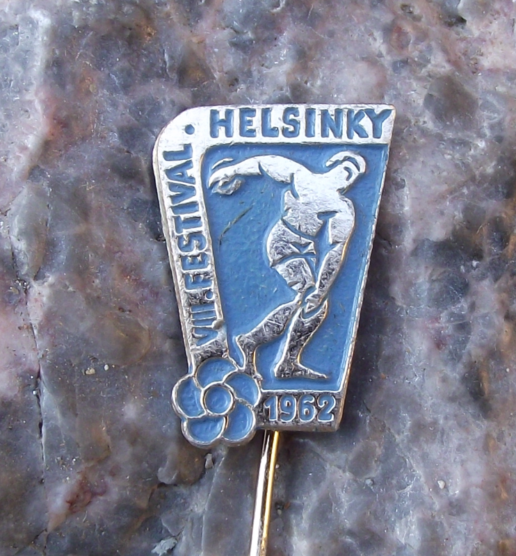 1962 WFDY World Youth Festival Helsinki Student Federation Pin Badge