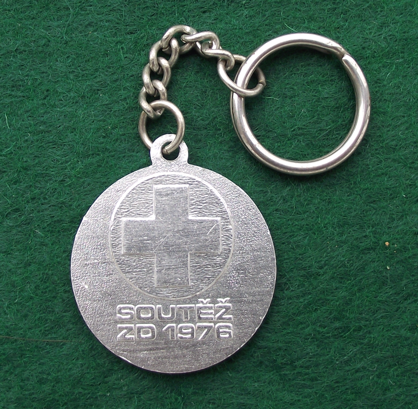 1976 Czechoslovakia Red Cross Civil Defence Worker Competition Keychain Keyring