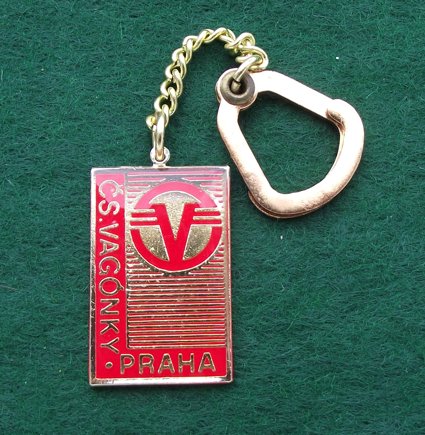 Vintage CS Vagonky Czech Train Wagon Rolling Stock Keychain Keyring