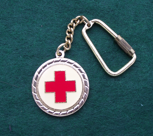 Vintage Czechoslovakia Red Cross Young Medic Keychain Keyring