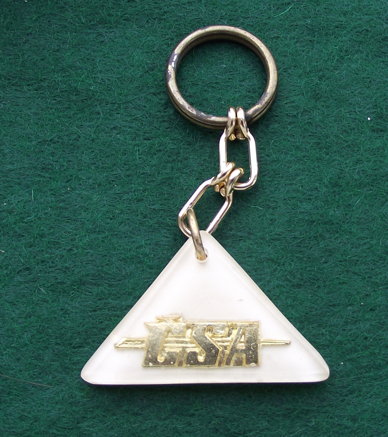 Vintage CSA Czechoslovak Airlines Triangle Logo Keychain Keyring