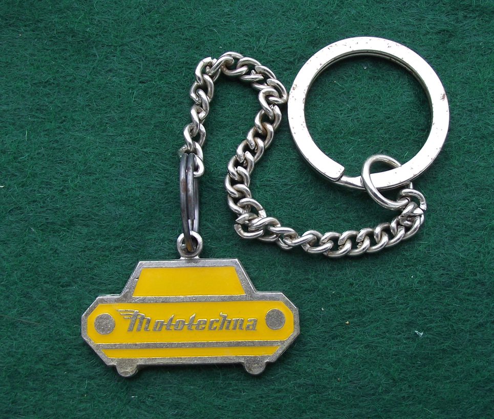 Vintage Mototechna Czechoslovak Car Parts Supplier Car Keychain Keyring