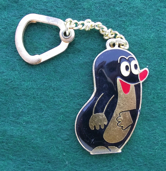 Vintage Krtek Mole Czech Cartoon Character Keychain Keyring