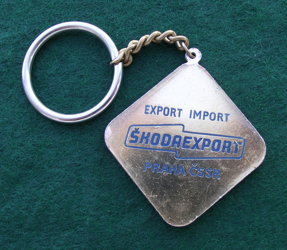 Vintage Skoda Export Import Praha CSSR Keychain Keyring