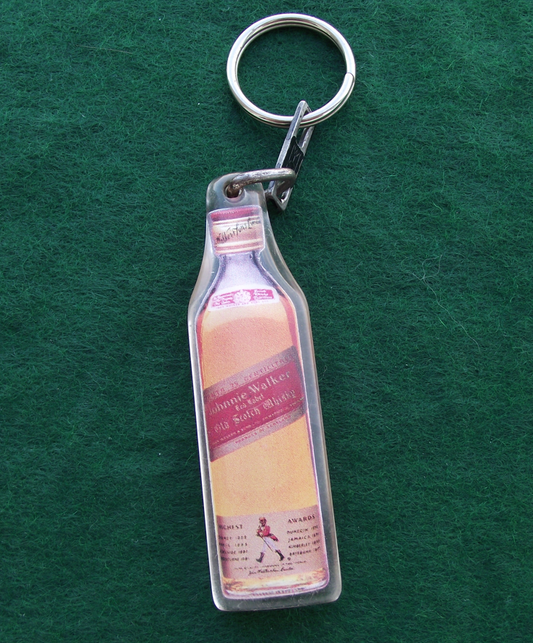 Vintage Johnnie Walker Red Label Whiskey Whisky Bottle Keychain Keyring