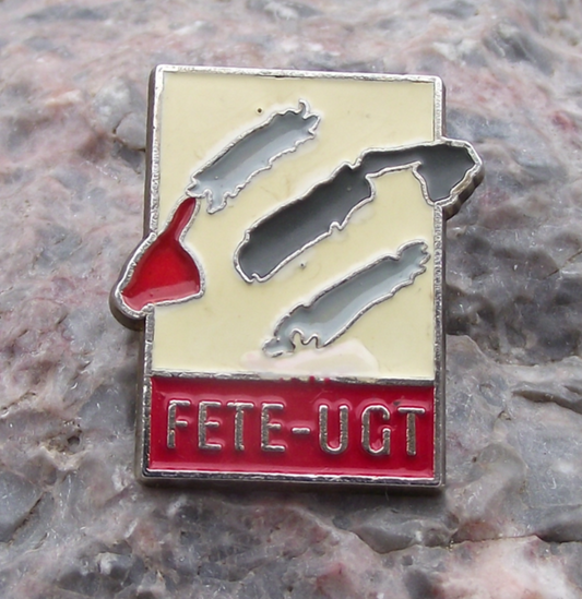 Vintage FETE UGT Trade Union Federation of Education Workers Teacher Pin Badge