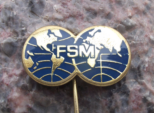 Vintage FSM Trade Union Association Official Logo Pin Badge