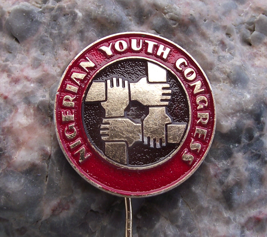 Vintage NYC Nigerian Youth Congress African Left Wing Political Pin Badge