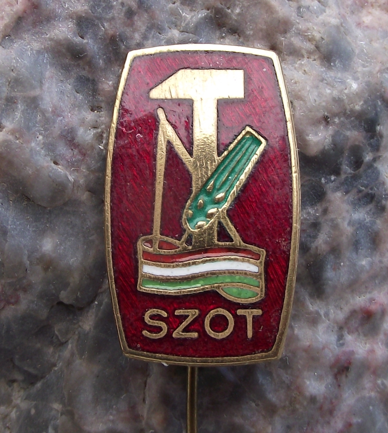 Vintage Hungary SZOT National Council of Trade Unions Pin Badge