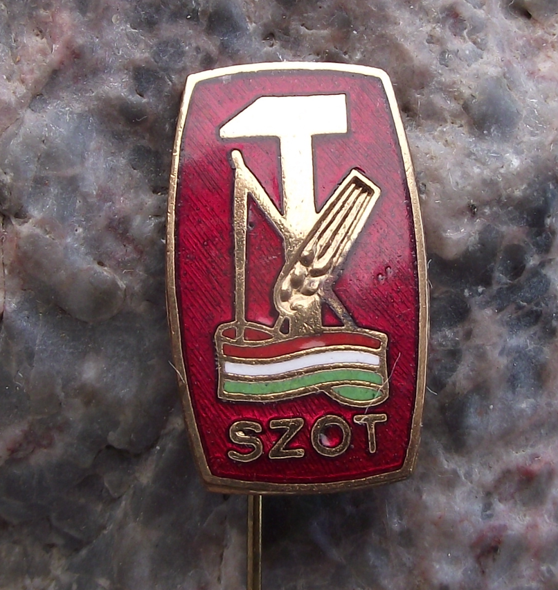 Vintage Hungary SZOT National Council of Trade Unions Pin Badge