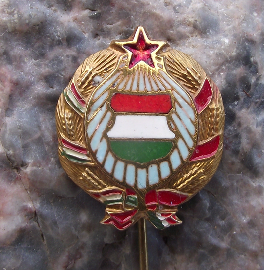 Vintage Hungary Hungarian People's Republic Official Emblem Pin Badge