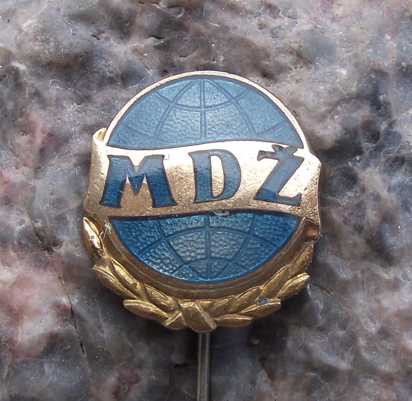 International Women's Day Czech MDZ World Globe Laurel Leaves Pin Badge