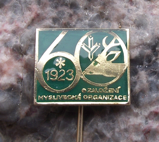 1983 CMMJ Czech Hunting Association CMS Deer Head Anniversary Pin Badge