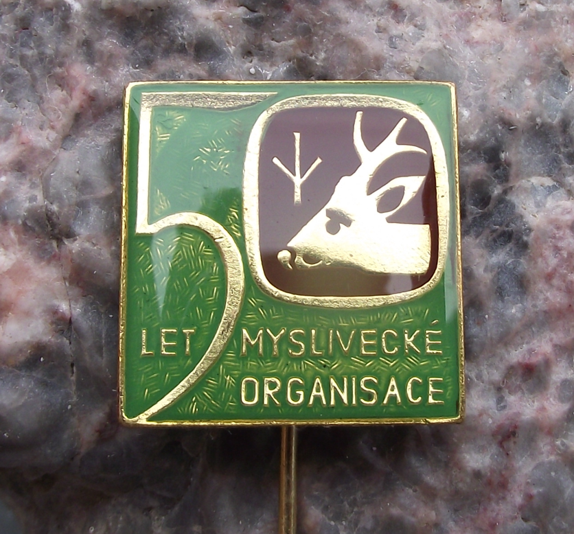 1973 CMMJ Czech Hunting Association CMS Deer Head Anniversary Pin Badge