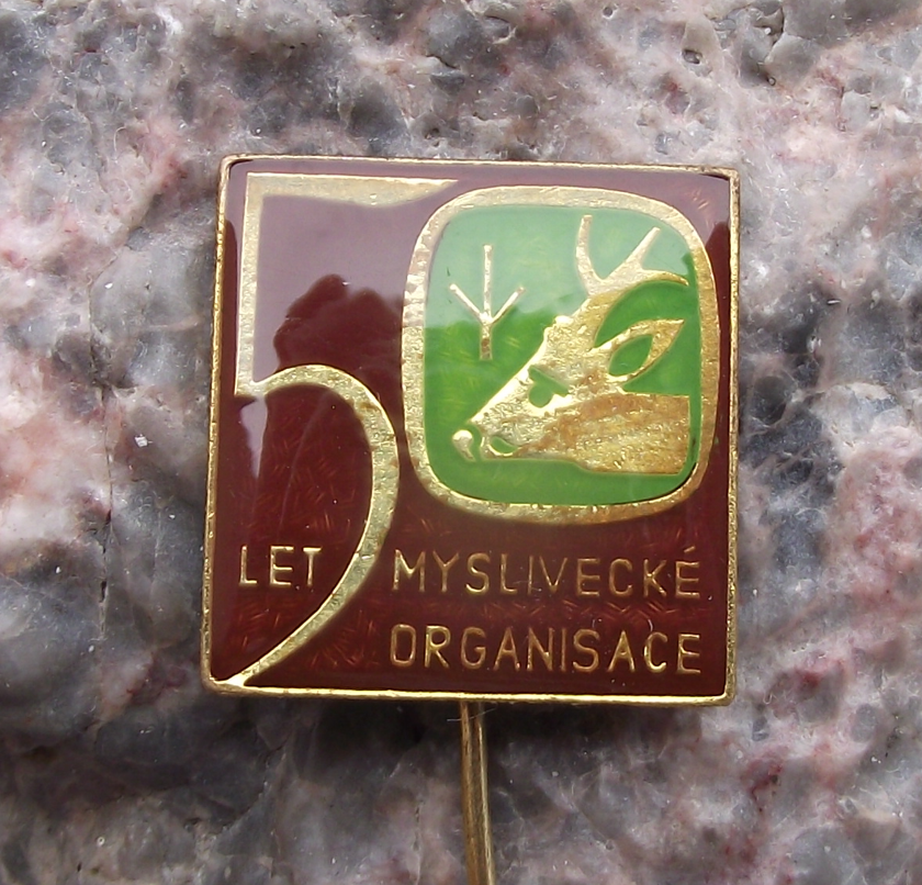 1973 CMMJ Czech Hunting Association CMS Deer Head Anniversary Pin Badge