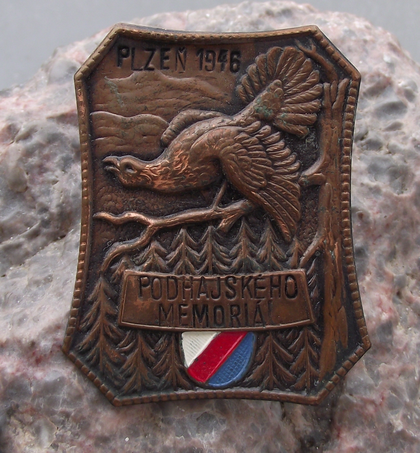 1946 Plzen Hunting Fishing Association Capercaillie Grouse Pin Badge