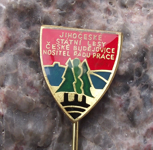 Vintage Ceske Budejovice State Forestry Commission Czechoslovakia Pin Badge