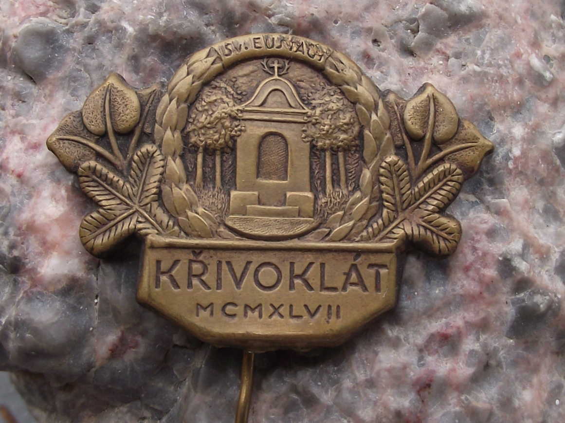 1947 St Eustach Hunters Patron Saint Krivoklat Shrine Hunting Pin Badge