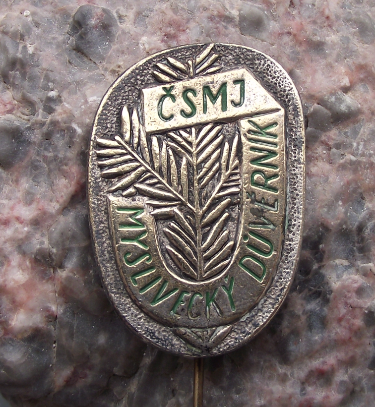 Vintage CSMJ Czechoslovak Hunting Union Trusted Hunter Award Pin Badge