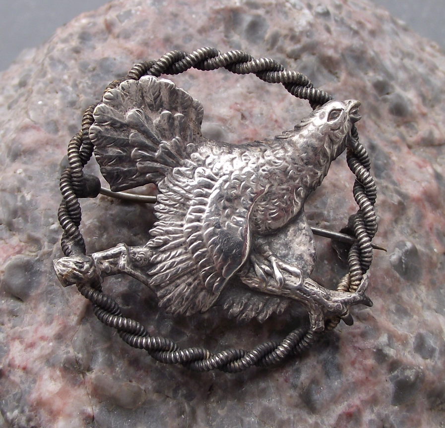 Vintage Giant Grouse Capercaillie Bird CMS Czech Hunting Rope Pin Badge