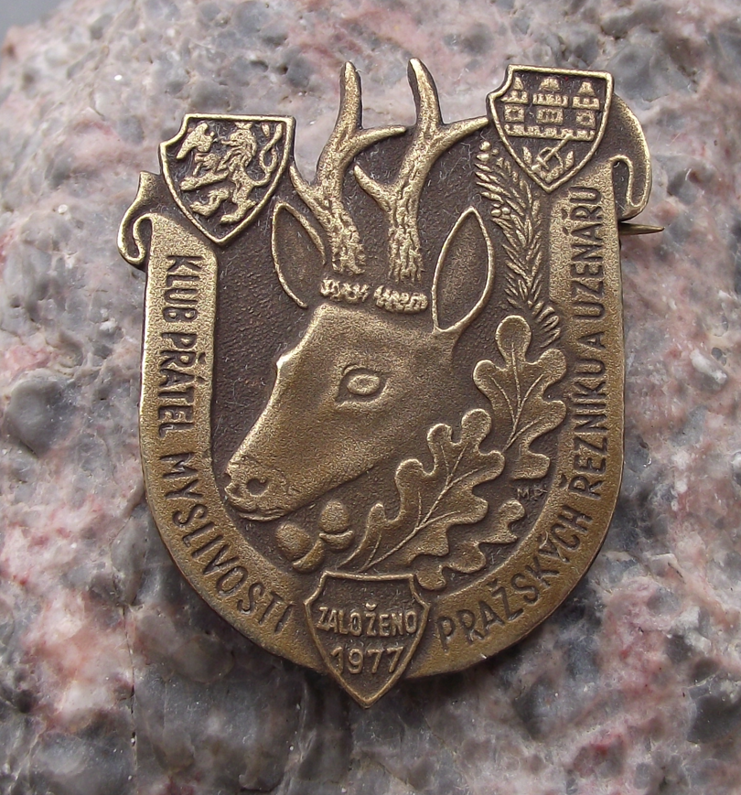 1977 Large Meat Workers Friends of Czechoslovak Hunting Union Deer Pin Badge