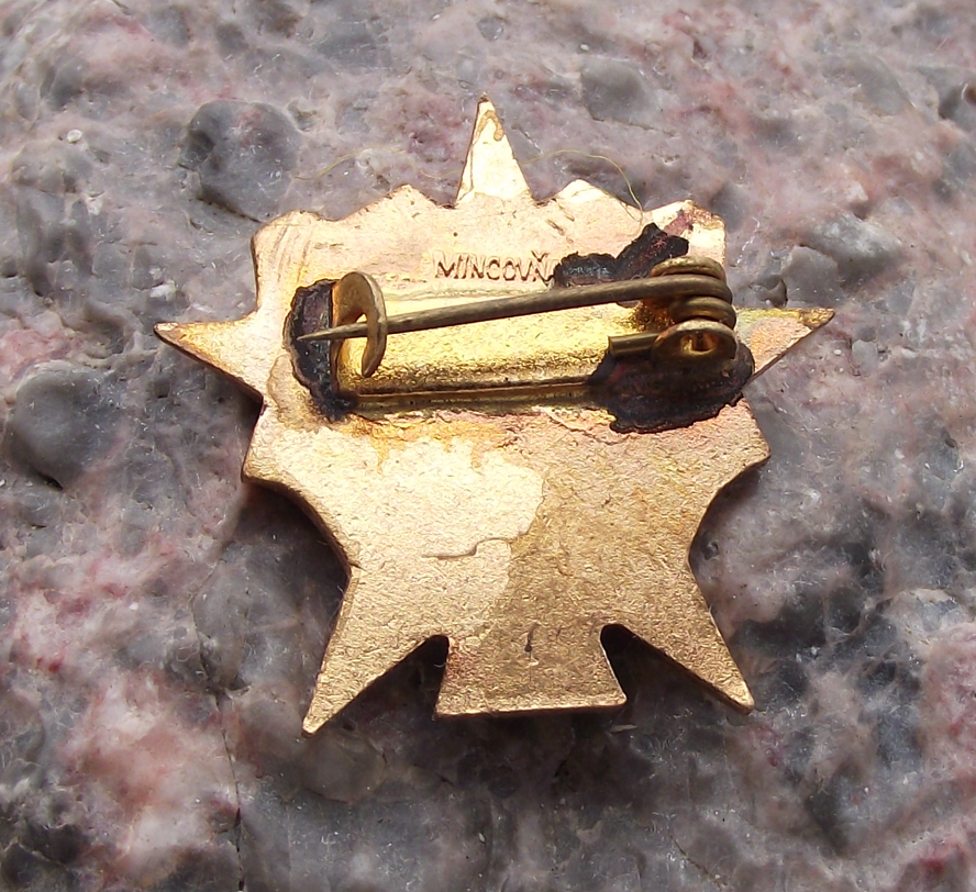 Vintage Slovakia Excellent Hunter Hunters Gold Award Deer Red Star Pin Badge